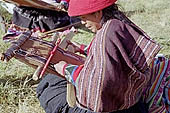 Traditional Quechua loom in the Urubamba valley